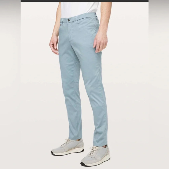 Lululemon ABC Pant Slim Swift Cotton Blue Cast Light Blue - Picture 2 of 8